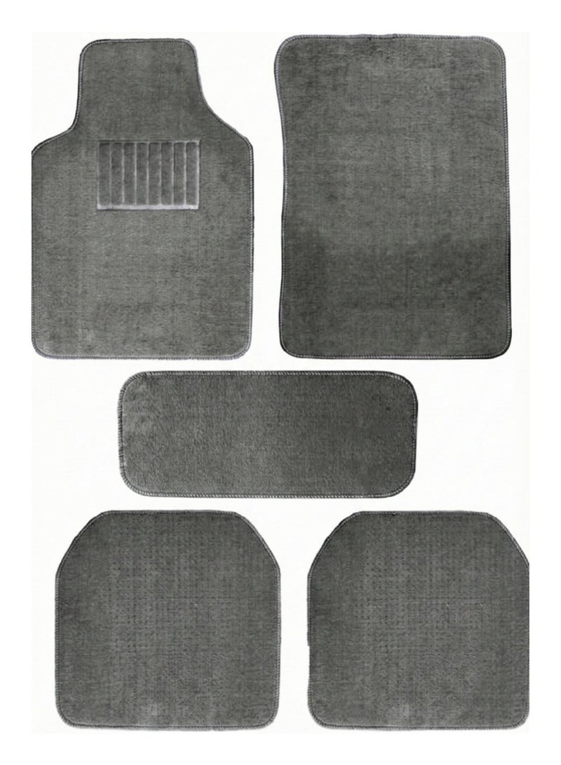 HERIOS Universal Car Floor Mats Set, Grey, 5 Piece, Heavy Duty Waterproof Non Slip, All Season Interior Protection for SUV and Sedan, car mat, car floor mat, car accessories (GREY) - Image 1